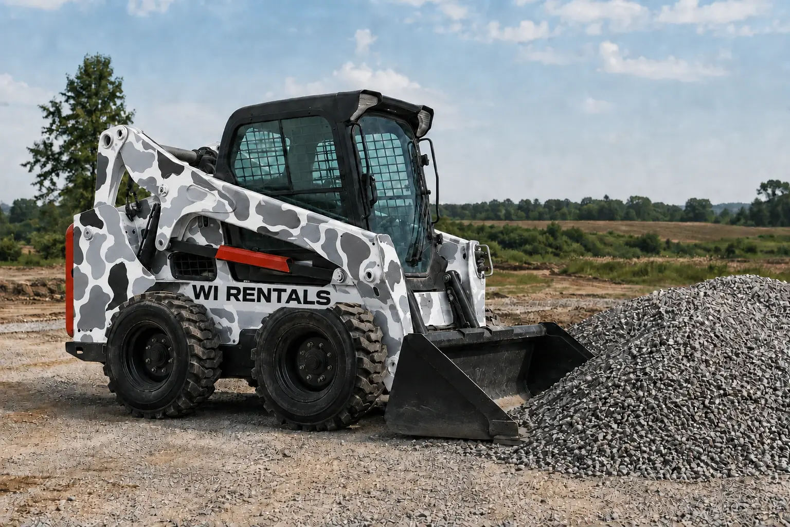 Professional skid-steer dirt work in an Arkansas gravel lot